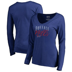 Buffalo Bills Women's Graceful Long Sleeve V-Neck T-Shirt - Royal T-shirts