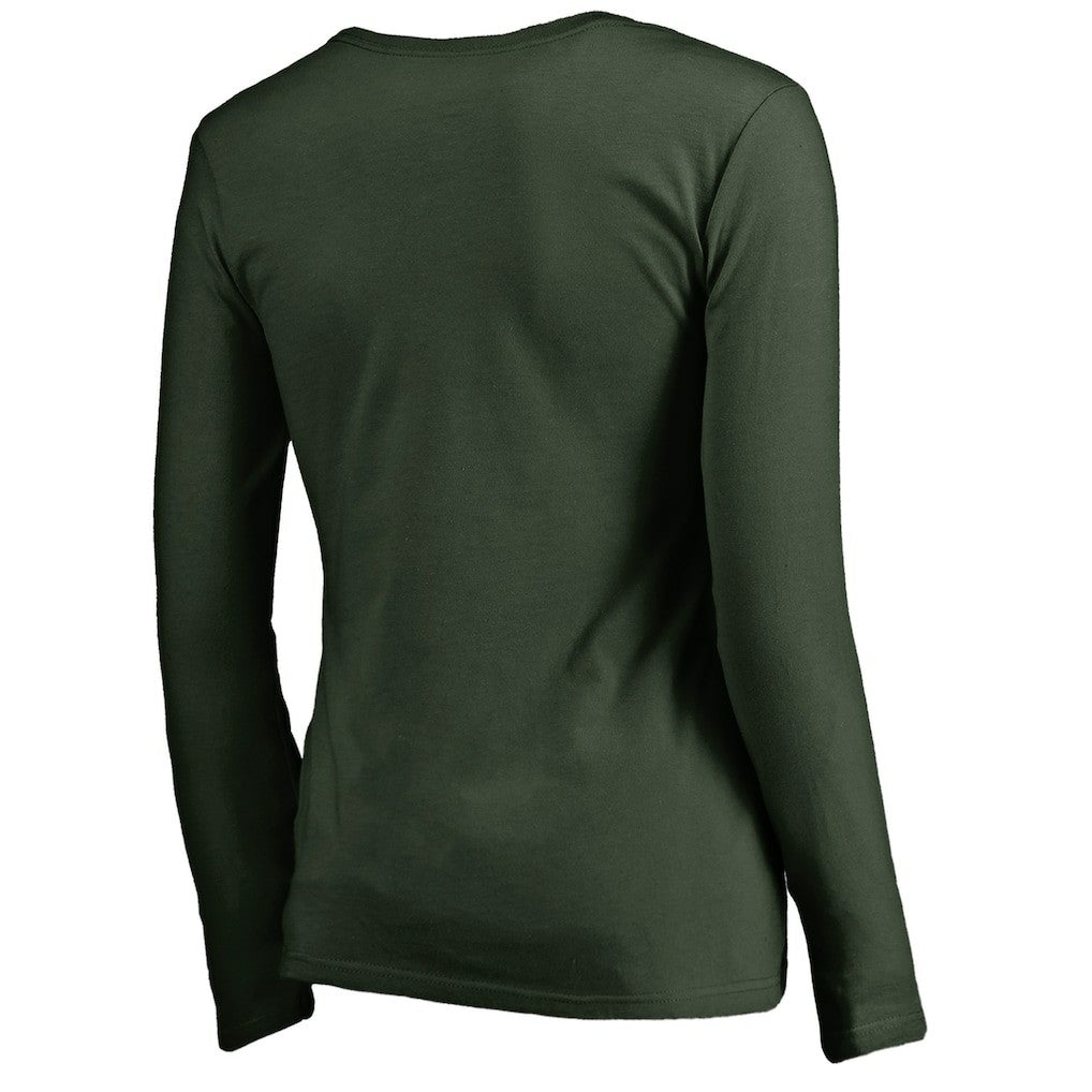Green Bay Packers Women's Graceful Long Sleeve V-Neck T-Shirt - Green T-shirts
