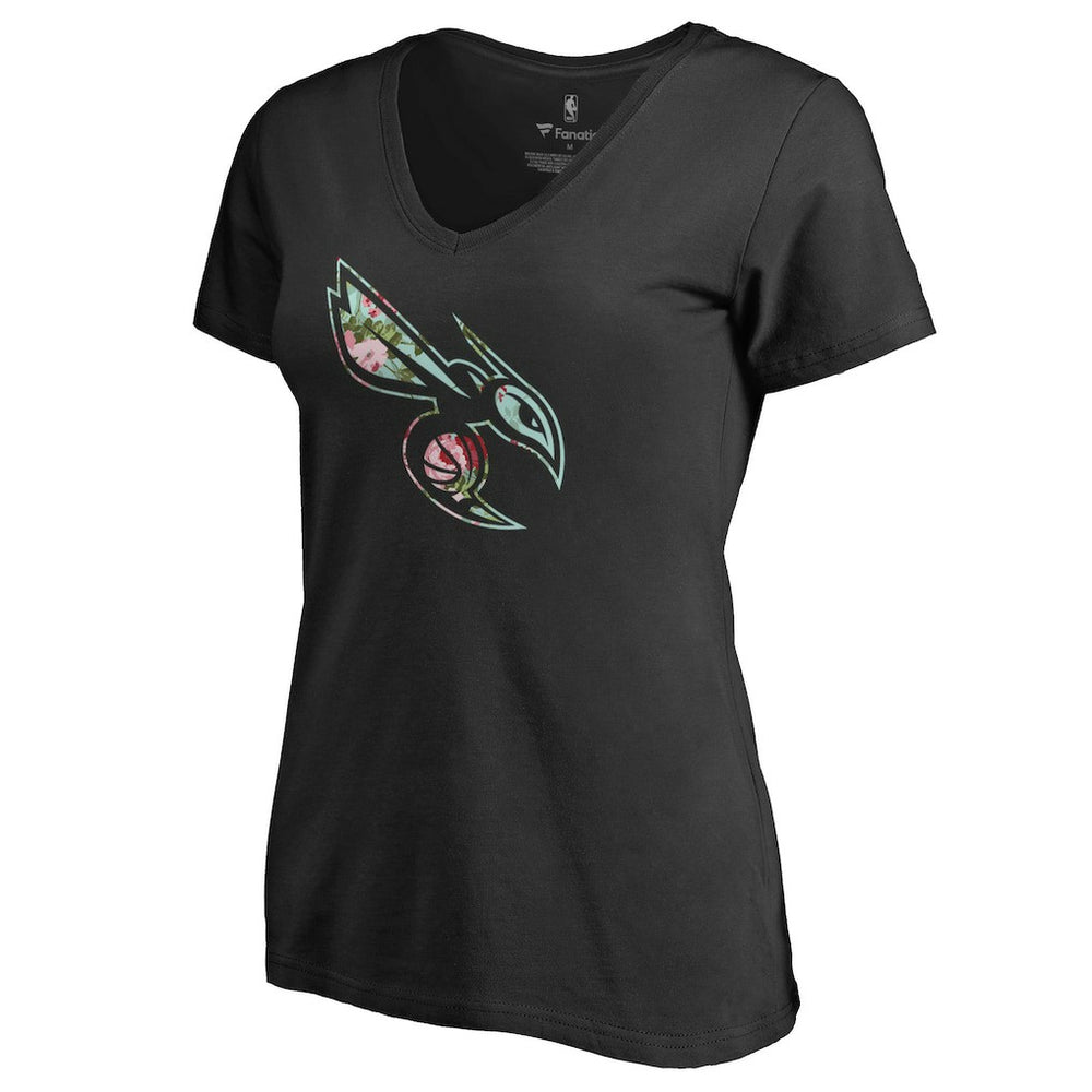 Charlotte Hornets Lovely V-Neck T-Shirt Black
