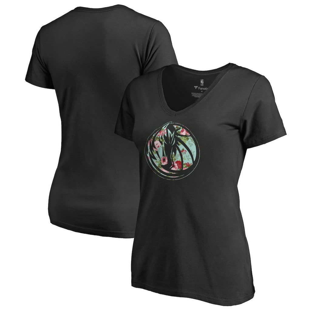 Dallas Mavericks Lovely V-Neck T-Shirt Black