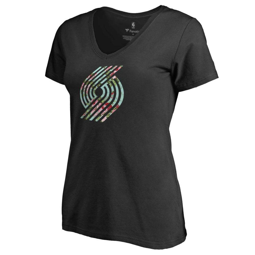 Portland Trail Blazers Lovely V-Neck T-Shirt Black