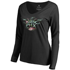 Phoenix Suns Women's Lovely V-Neck Long Sleeve T-Shirt Black