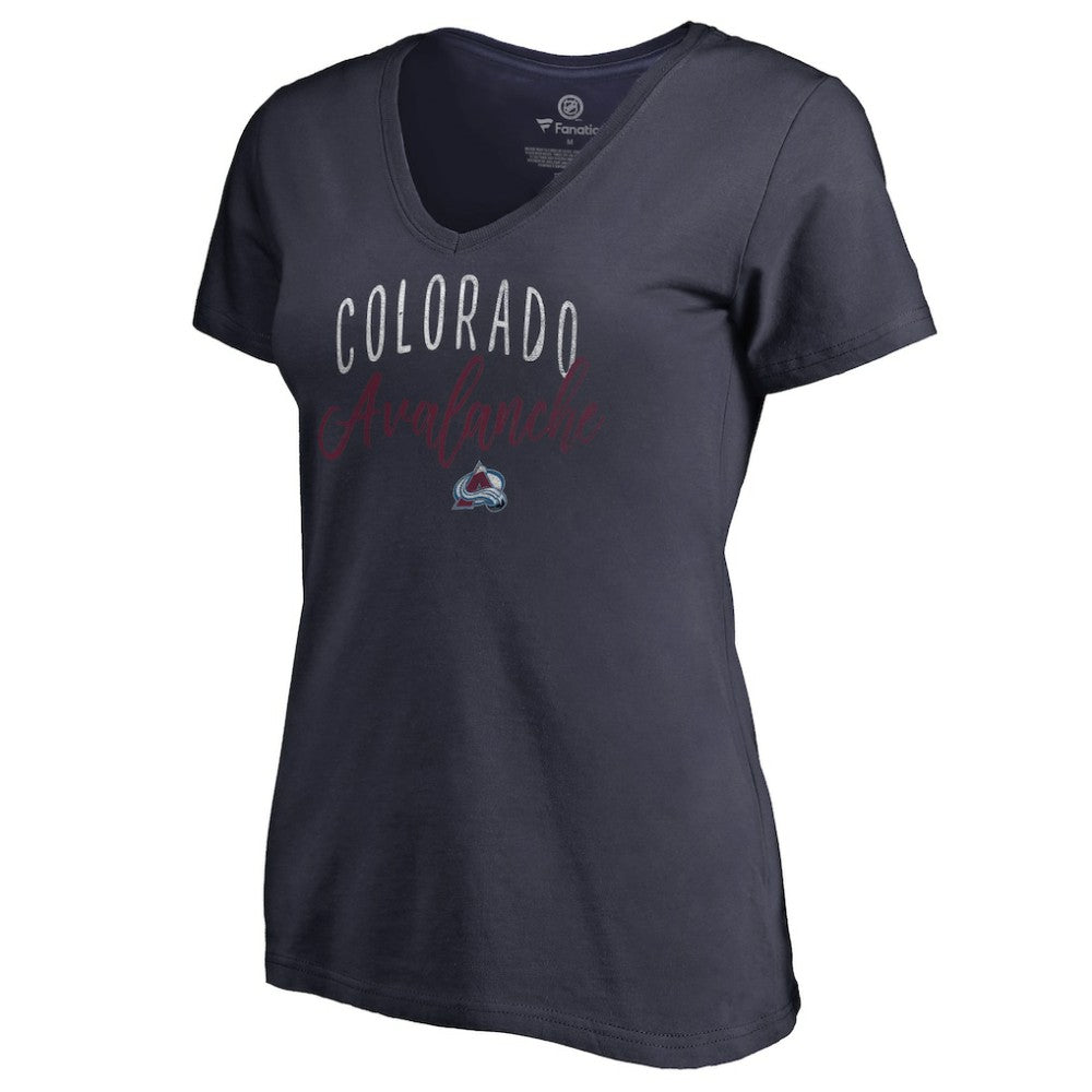 Colorado Avalanche Women's Graceful V-Neck T-Shirt - Navy | US 3088736