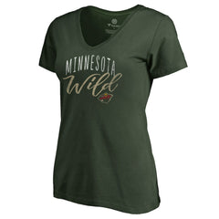 Minnesota Wild Women's Graceful V-Neck T-Shirt - Green | US 3088743