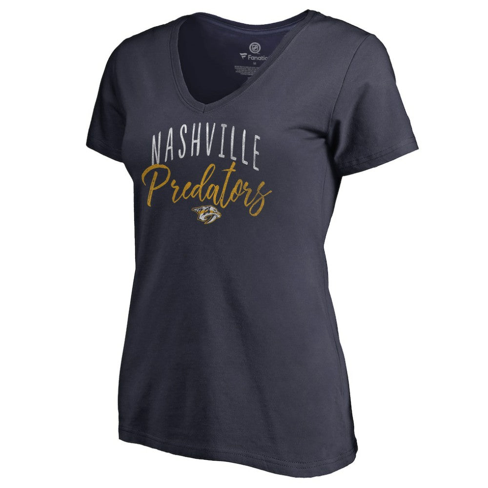 Nashville Predators Women's Graceful V-Neck T-Shirt - Navy | US 3088745