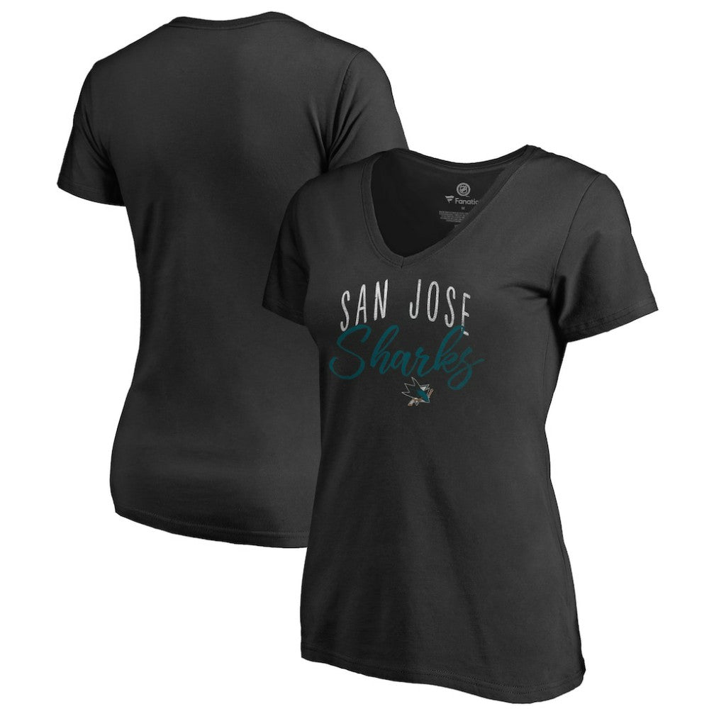 San Jose Sharks Women's Graceful V-Neck T-Shirt - Black | US 3088752