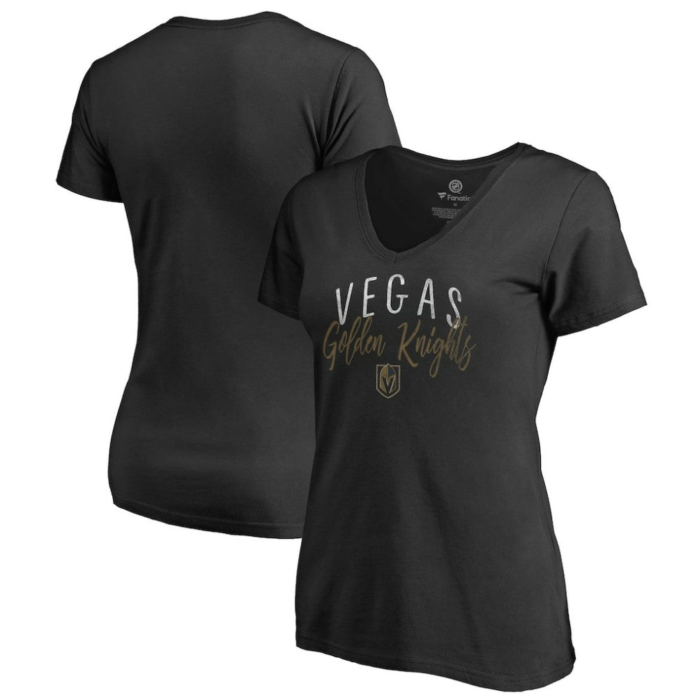 Vegas Golden Knights Women's Graceful V-Neck T-Shirt - Black | US 3088757