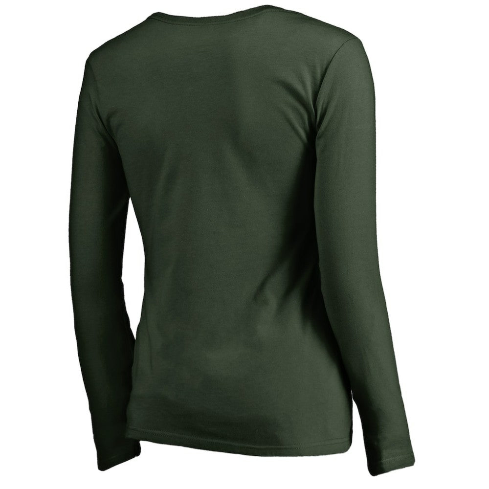 Minnesota Wild Women's Graceful Long Sleeve V-Neck T-Shirt - Green | US 3088774