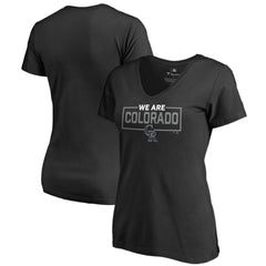 Colorado Rockies Women's We Are Icon V-Neck T-Shirt - Black T-shirts