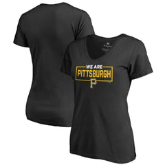 Pittsburgh Pirates Women's We Are Icon V-Neck T-Shirt - Black T-shirts