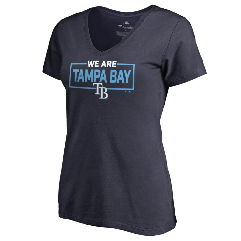 Tampa Bay Rays Women's We Are Icon V-Neck T-Shirt - Navy T-shirts