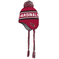 Arizona Cardinals Youth Jacquard Tassel Knit Hat with Pom - Cardinal/Black Hats