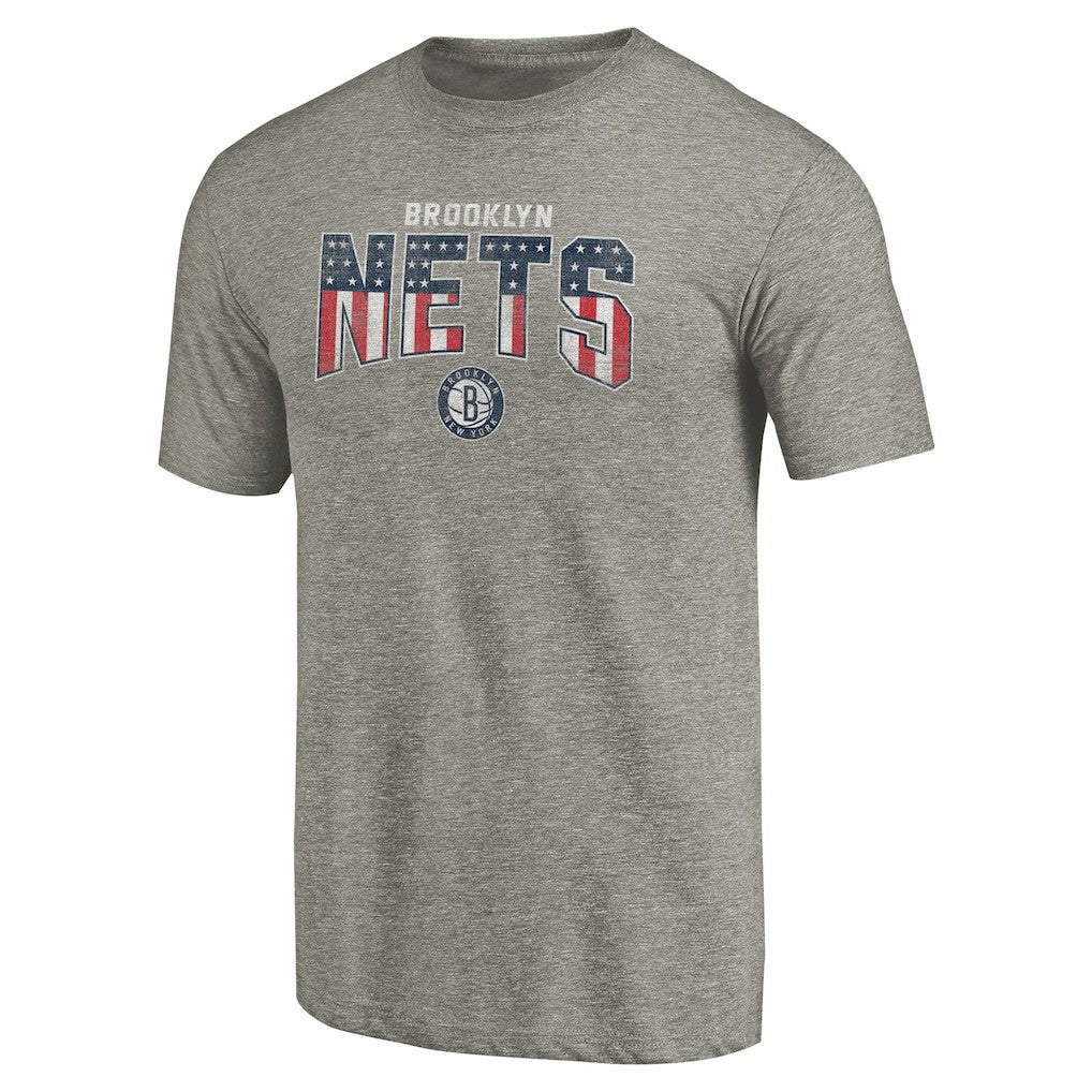 Brooklyn Nets Freedom Tri-Blend T-Shirt Gray