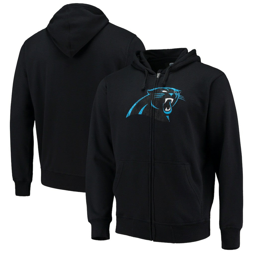 Carolina Panthers G-III Sports by Carl Banks Primary Logo Full-Zip Hoodie - Black Hoodies