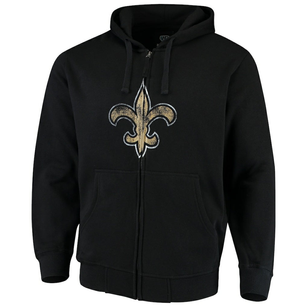 New Orleans Saints G-III Sports by Carl Banks Primary Logo Full-Zip Hoodie - Black Hoodies