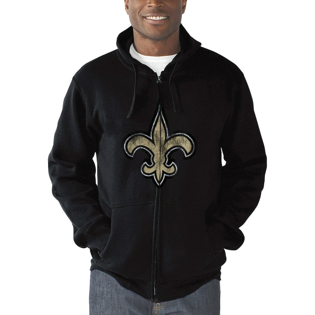 New Orleans Saints G-III Sports by Carl Banks Primary Logo Full-Zip Hoodie - Black Hoodies