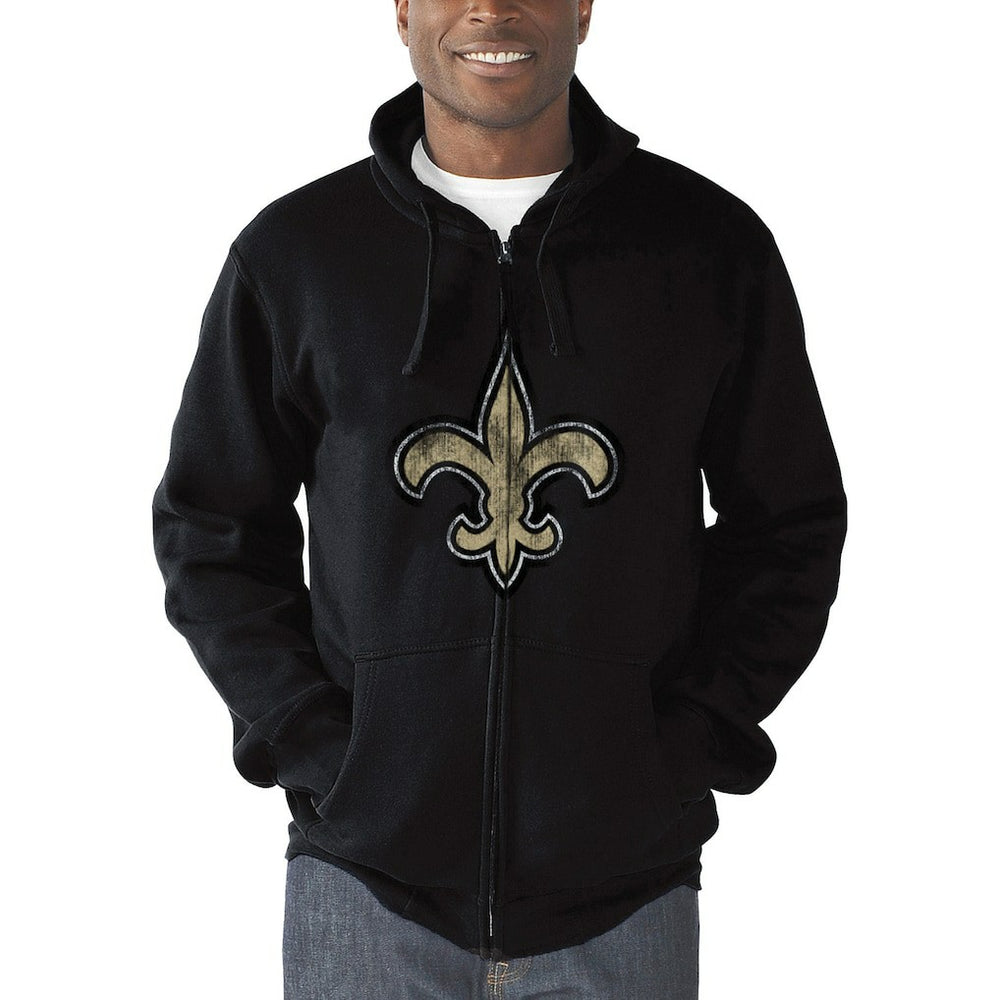 New Orleans Saints G-III Sports by Carl Banks Primary Logo Full-Zip Hoodie - Black Hoodies