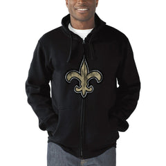 New Orleans Saints G-III Sports by Carl Banks Primary Logo Full-Zip Hoodie - Black Hoodies