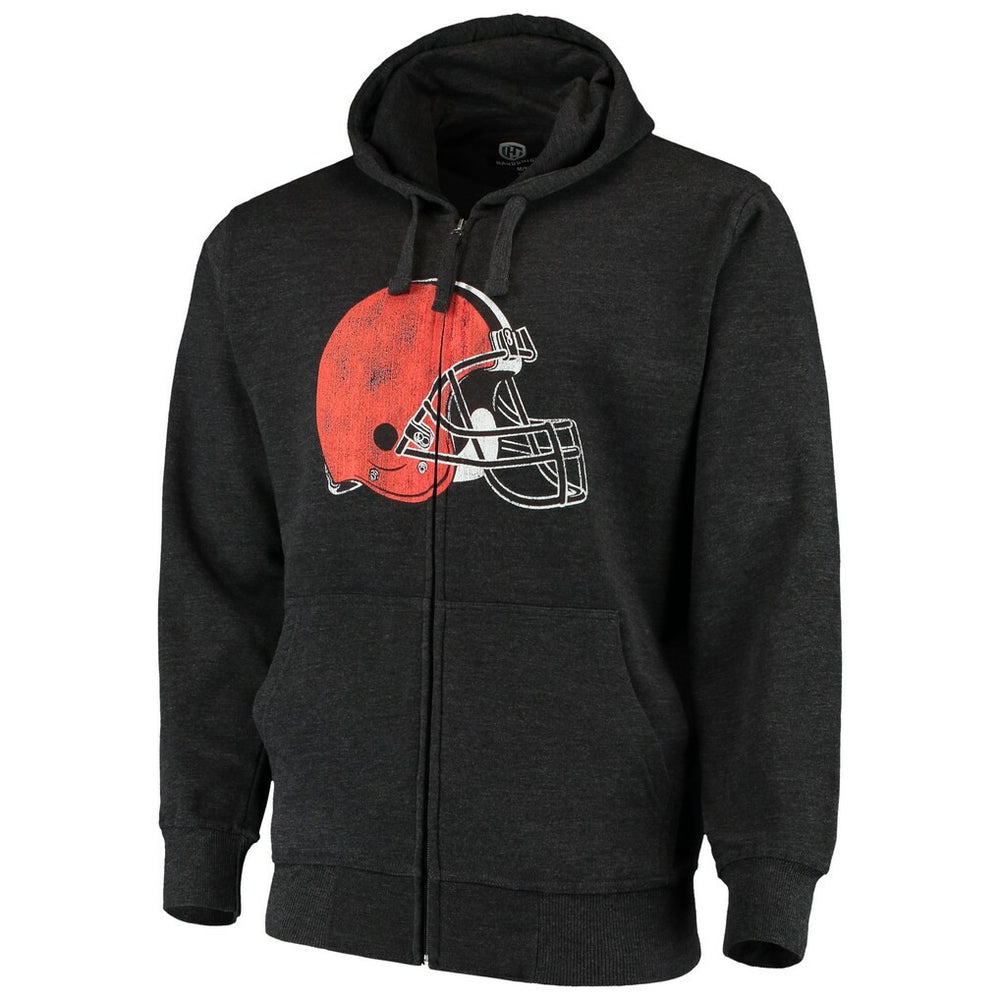 Cleveland Browns G-III Sports by Carl Banks Primary Logo Full-Zip Hoodie - Charcoal Hoodies
