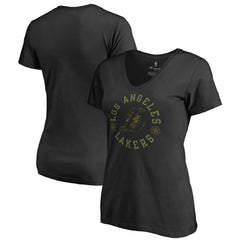 Los Angeles Lakers Women's Liberty V-Neck T-Shirt Black outlet