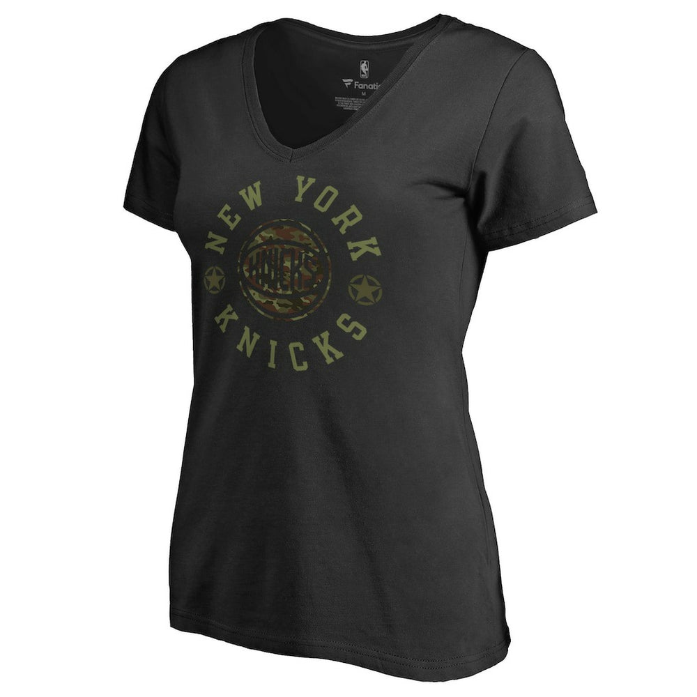 New York Knicks Women's Liberty V-Neck T-Shirt Black