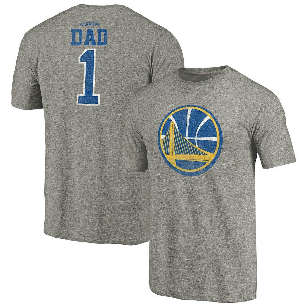 Golden State Warriors Greatest Dad Tri-Blend T-Shirt Gray