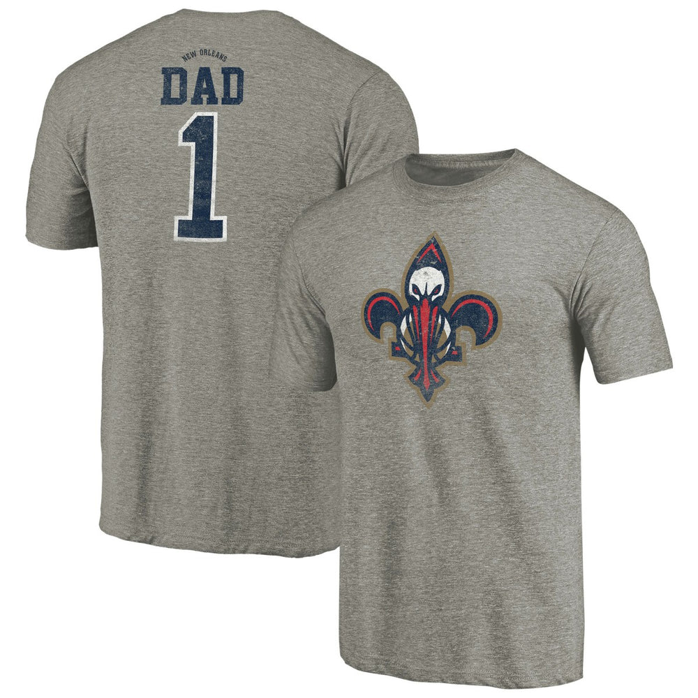 New Orleans Pelicans Greatest Dad Tri-Blend T-Shirt Gray