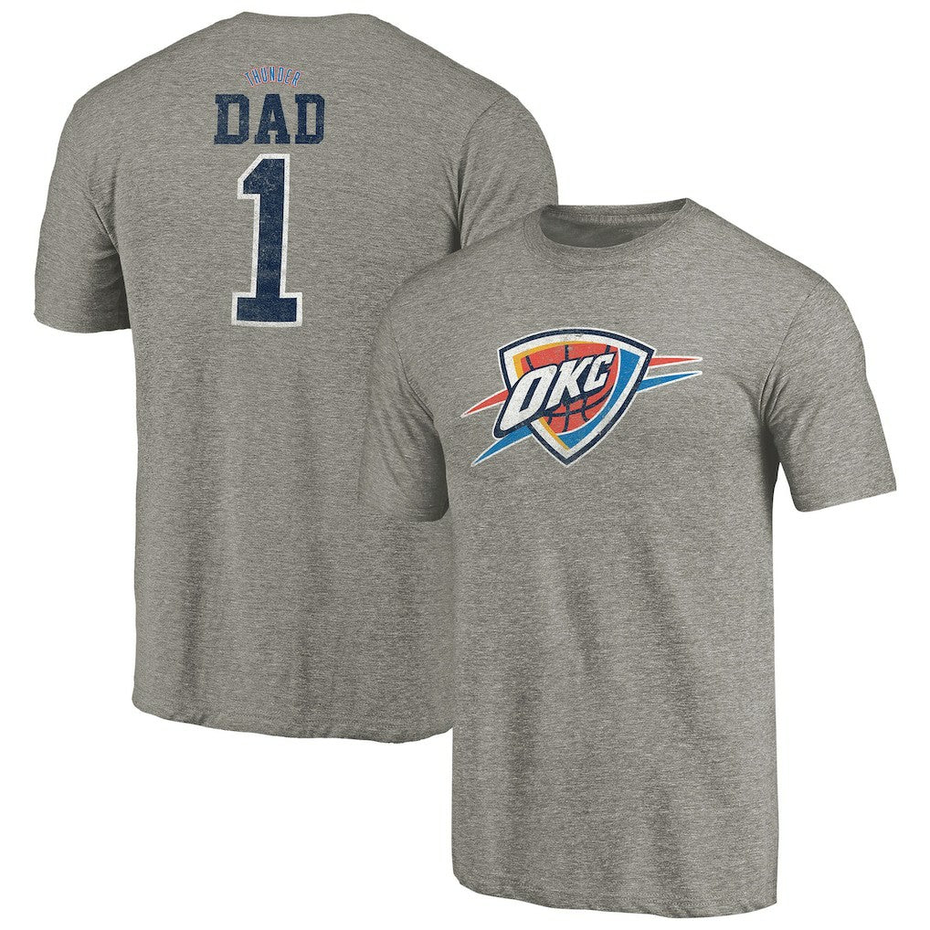 Oklahoma City Thunder Greatest Dad Tri-Blend T-Shirt Gray