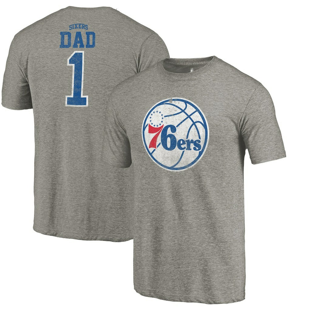 Philadelphia 76ers Greatest Dad Tri-Blend T-Shirt Gray outlet