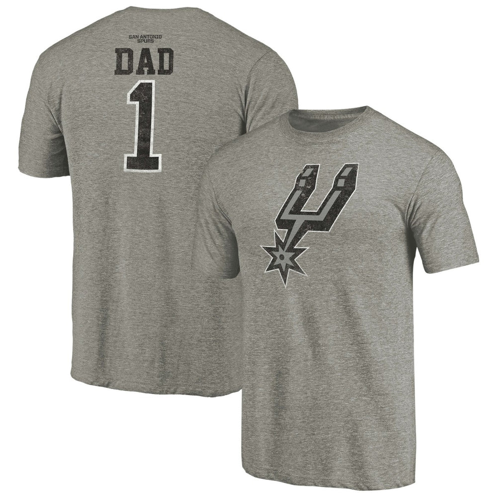San Antonio Spurs Greatest Dad Tri-Blend T-Shirt Gray