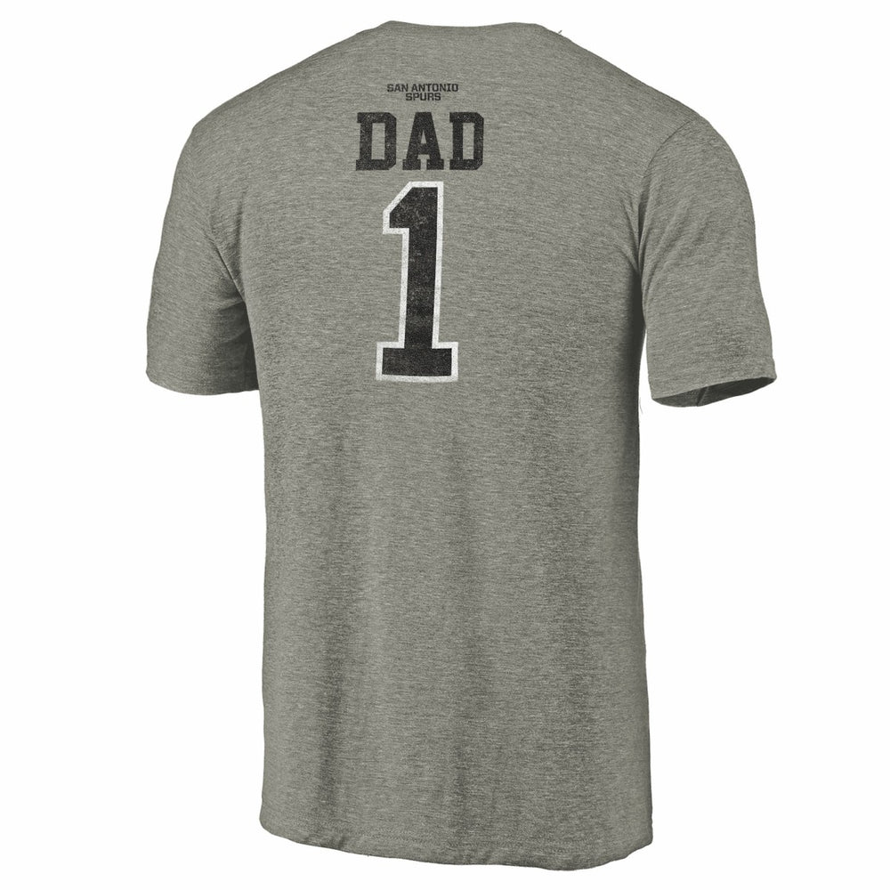San Antonio Spurs Greatest Dad Tri-Blend T-Shirt Gray