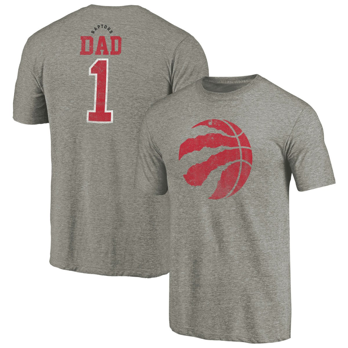 Toronto Raptors Greatest Dad Tri-Blend T-Shirt Gray