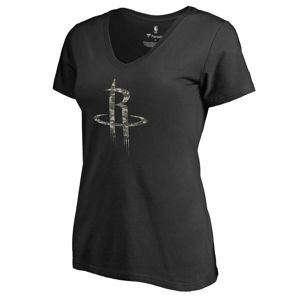 Houston Rockets Women's Cloak Camo V-Neck T-Shirt Black outlet