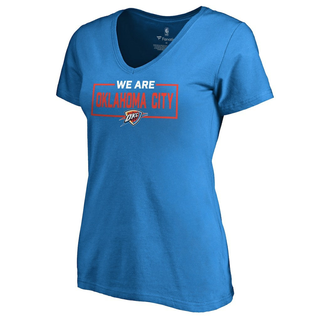 Oklahoma City Thunder Women's We Are Iconic Collection V-Neck T-Shirt Blue