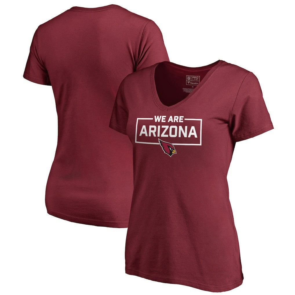Arizona Cardinals Women's We Are Icon V-Neck T-Shirt - Cardinal T-shirts