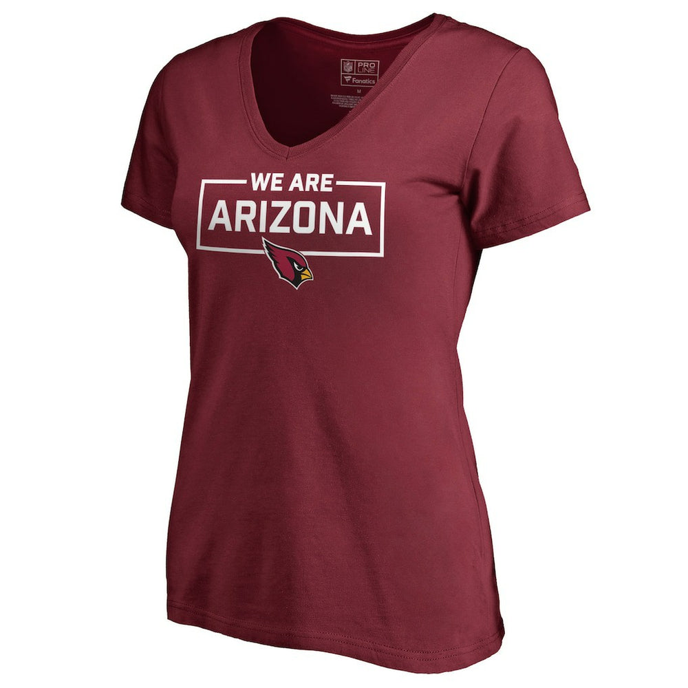 Arizona Cardinals Women's We Are Icon V-Neck T-Shirt - Cardinal T-shirts