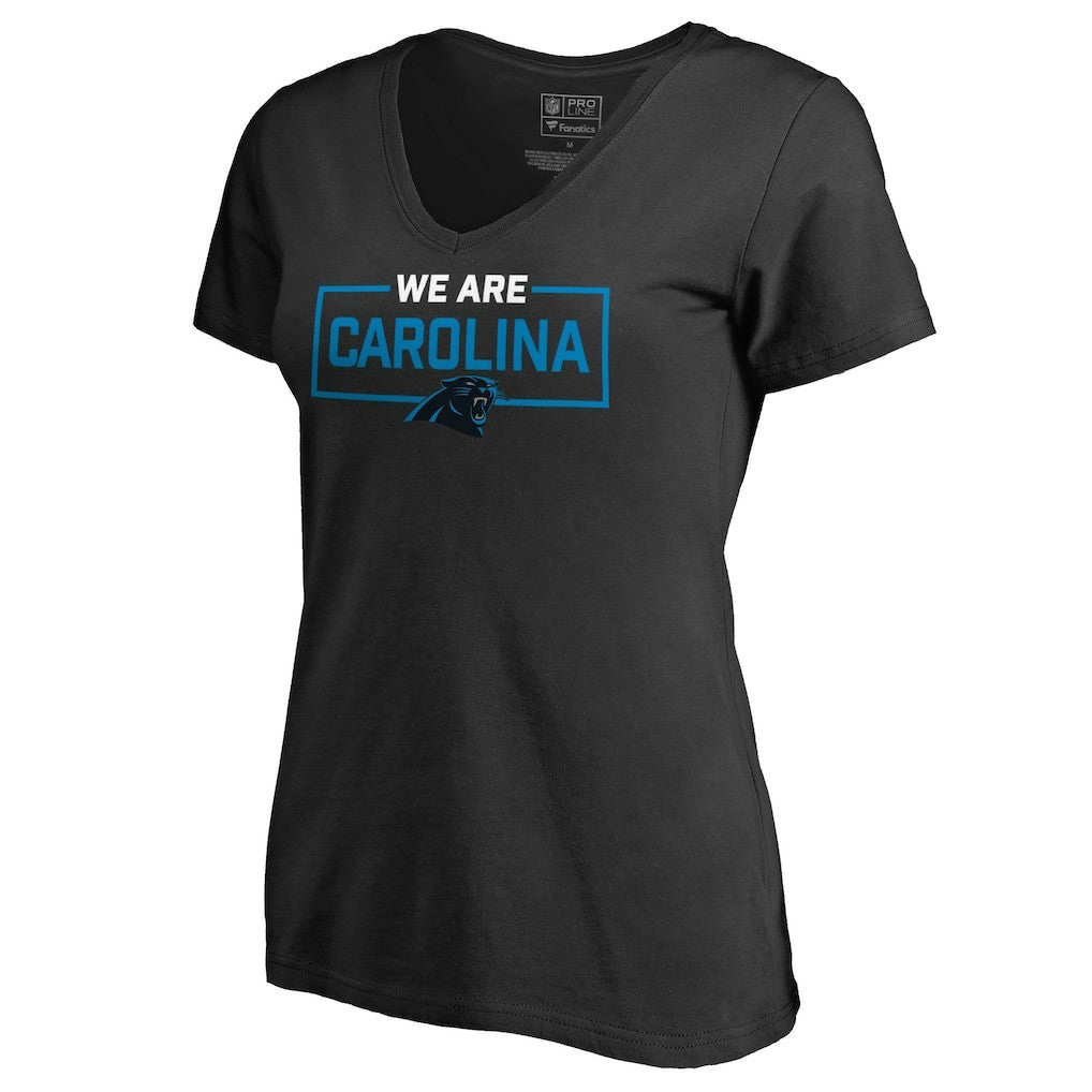 Carolina Panthers Women's We Are Icon V-Neck T-Shirt - Black T-shirts