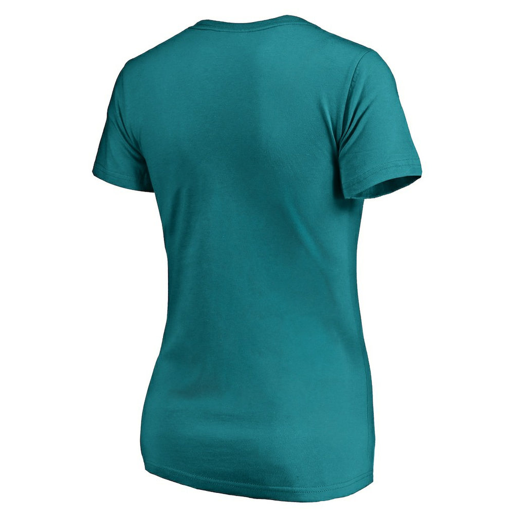 Miami Dolphins Women's We Are Icon V-Neck T-Shirt - Aqua T-shirts