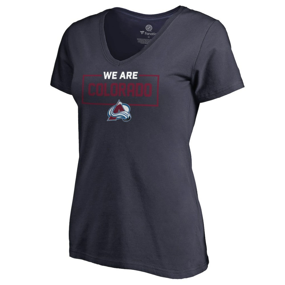 Colorado Avalanche Women's Iconic Collection V-Neck T-Shirt - Navy | US 3120542