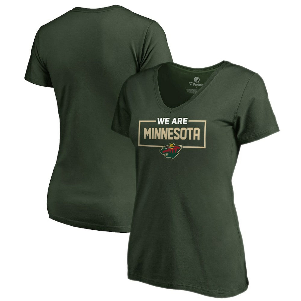 Minnesota Wild Women's Iconic Collection V-Neck T-Shirt - Green | US 3120549