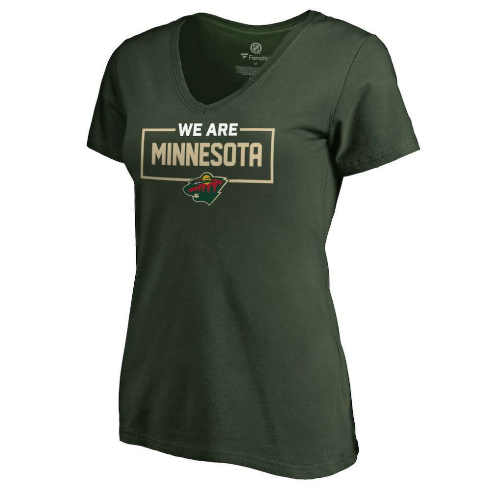 Minnesota Wild Women's Iconic Collection V-Neck T-Shirt - Green | US 3120549