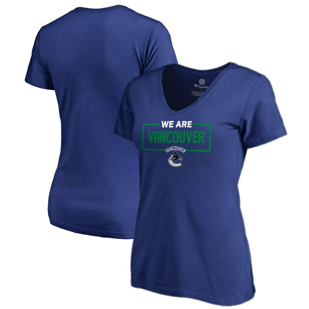 Vancouver Canucks Women's Iconic Collection V-Neck T-Shirt - Blue | US 3120558