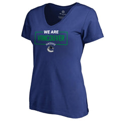 Vancouver Canucks Women's Iconic Collection V-Neck T-Shirt - Blue | US 3120558
