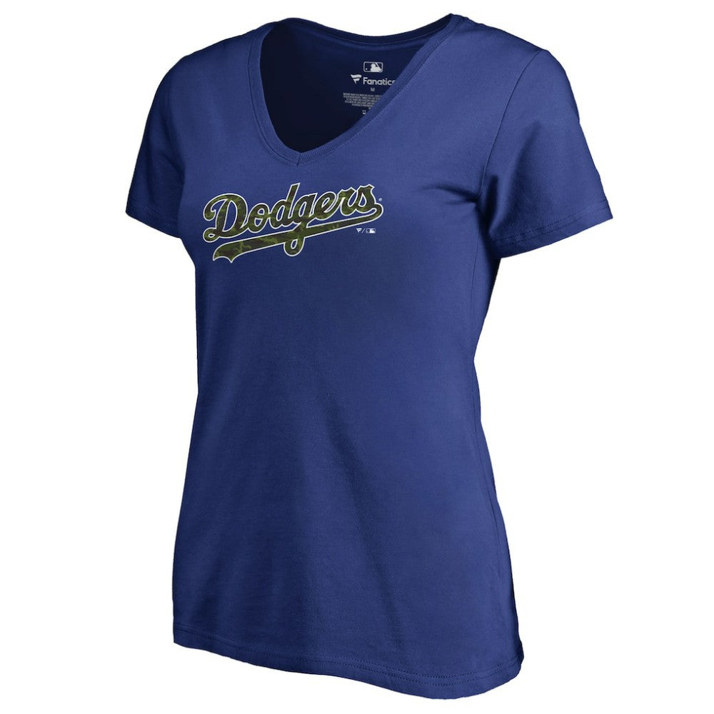 Los Angeles Dodgers Women's Armed Forces Wordmark T-Shirt - Royal T-shirts