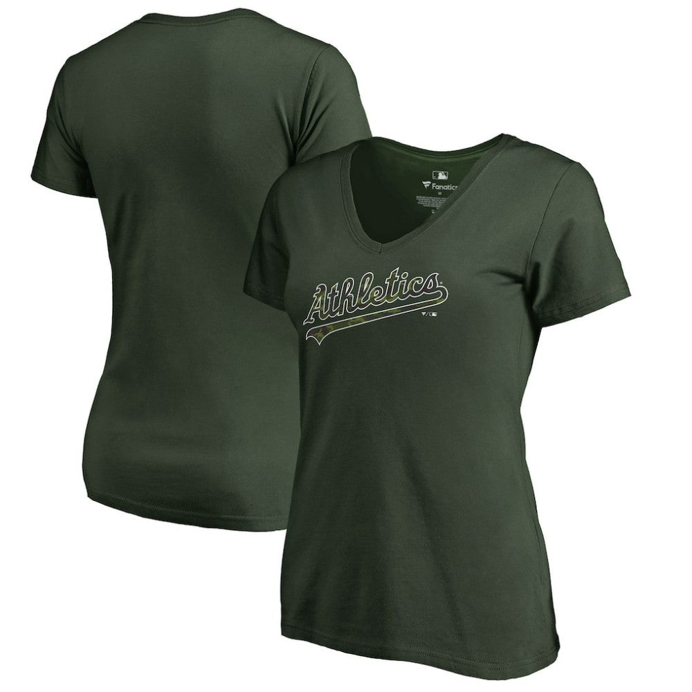 Athletics Women's Armed Forces Wordmark T-Shirt - Green T-shirts