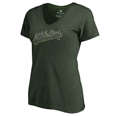 Athletics Women's Armed Forces Wordmark T-Shirt - Green T-shirts
