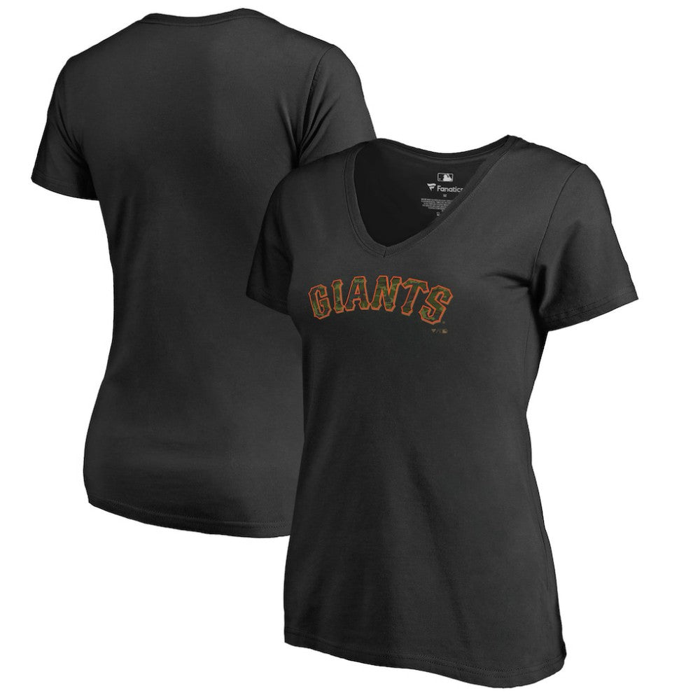 San Francisco Giants Women's Armed Forces Wordmark T-Shirt - Black T-shirts