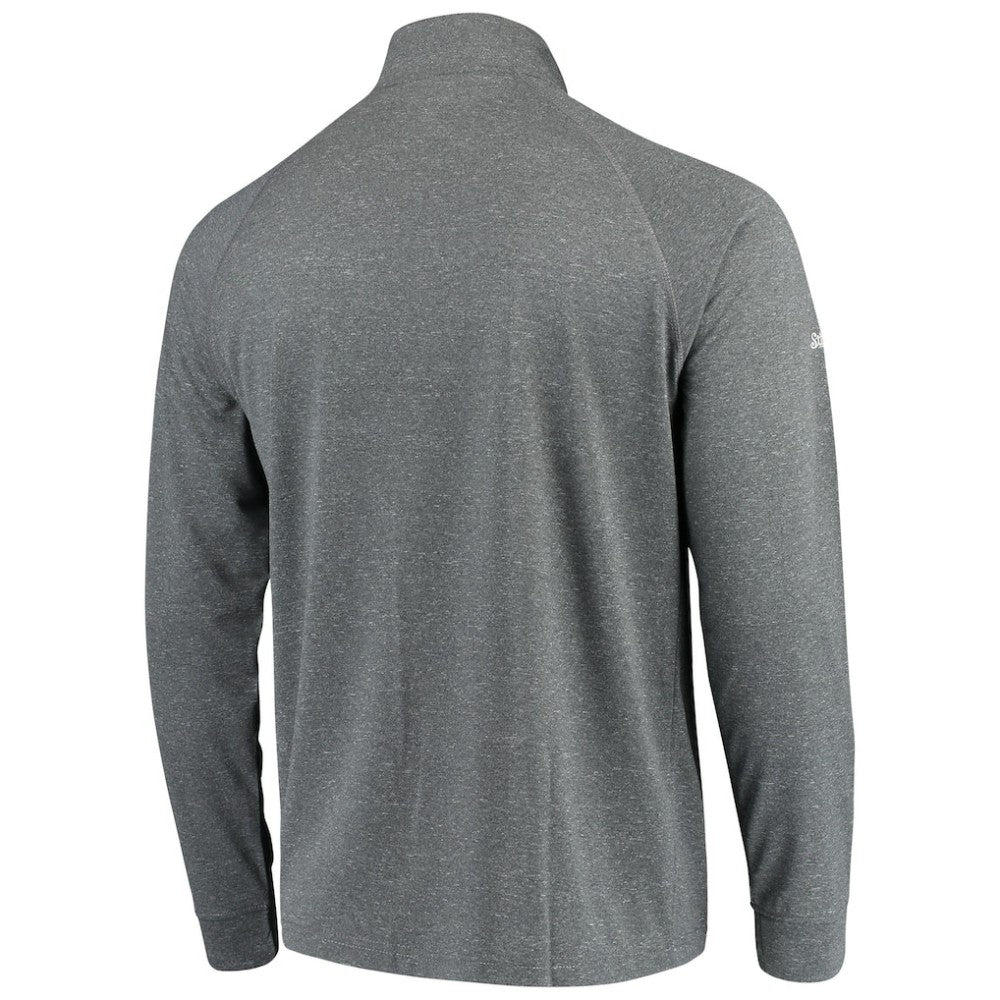 Pittsburgh Pirates Stitches Team Raglan Quarter-Zip Pullover Jacket - Heathered Charcoal Jackets