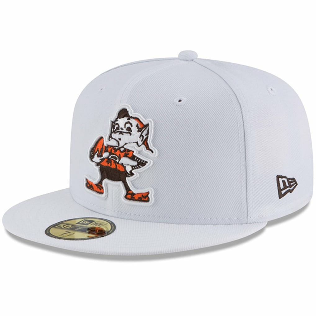 Cleveland Browns New Era Throwback Logo Omaha 59FIFTY Fitted Hat - White Hats