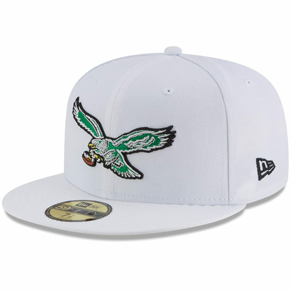Philadelphia Eagles New Era Throwback Logo Omaha 59FIFTY Fitted Hat - White Hats